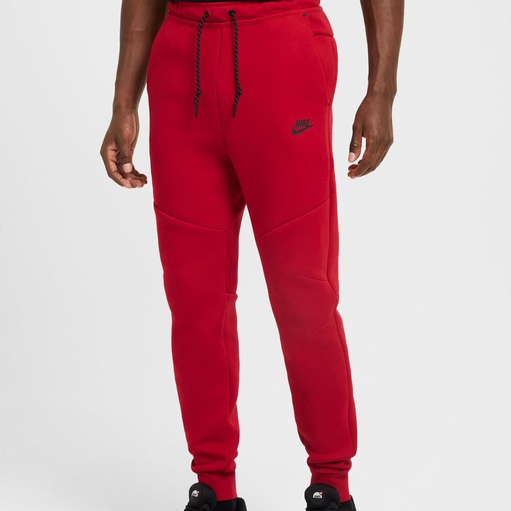 Nike Athleisure Wear Men’s Tech Fleece Jogger Sweatpants Gym Red Size XL